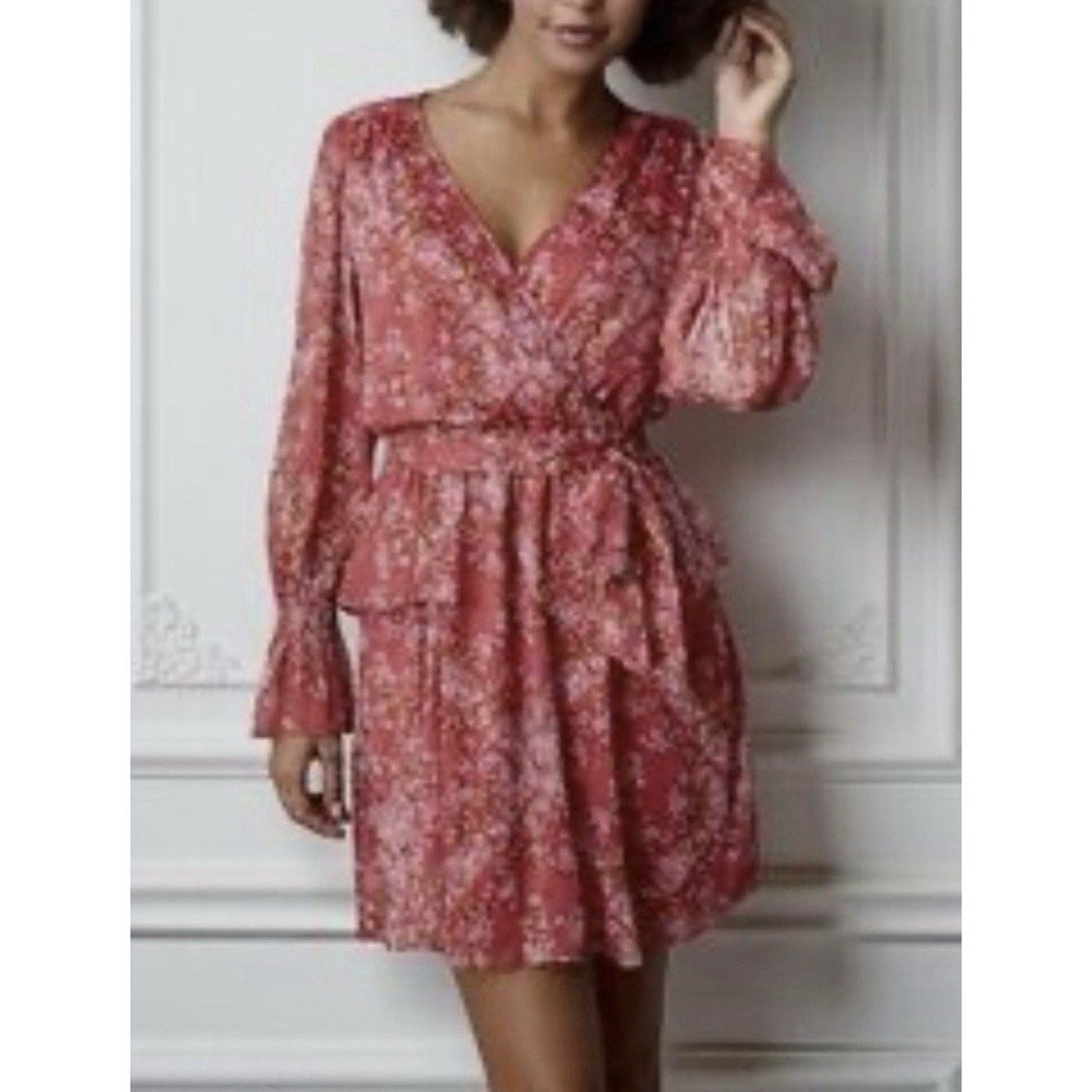 Lauren Conrad Dress L Floral Long Sleeve Boho Western Peasant Cottagecore Girly